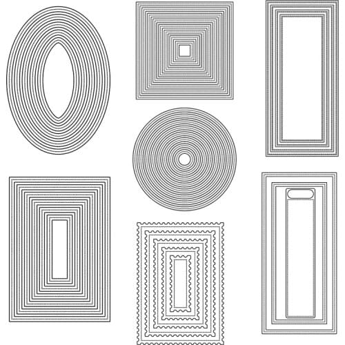 Piggy Craft metal cutting dies cut die mold New series of various shapes Scrapbook paper craft knife mould blade punch stencils