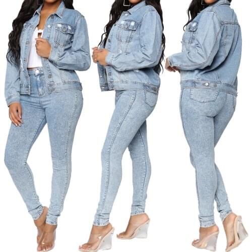 Fashion Denim Jackets Long Sleeve Turn-down Collar Hole Slimming Pocket Denim Coats High Quality Casual Women Outfits Streetwear