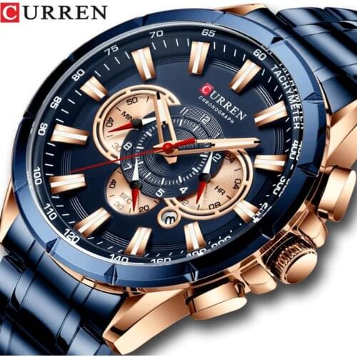 Mens Chronograph Watch CURREN Fashion Sport Wristwatch Top Selling Product In 2020 Mens Watches Top Brand Luxury Quartz Watch