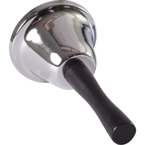 1pc Silver Color Cheap Dinner Ring Wooden Handle Decoration Kindergarten Kids Christmas Bell Hand Bell