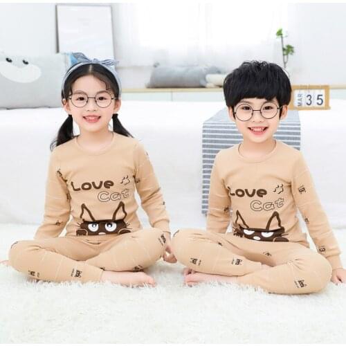 New Autumn Boys Girls Pajamas Children Sleepwear Pyjamas Kids For 2-13Years Nightwear Clothes Sets Pajamas Set Long Sleeve Suit