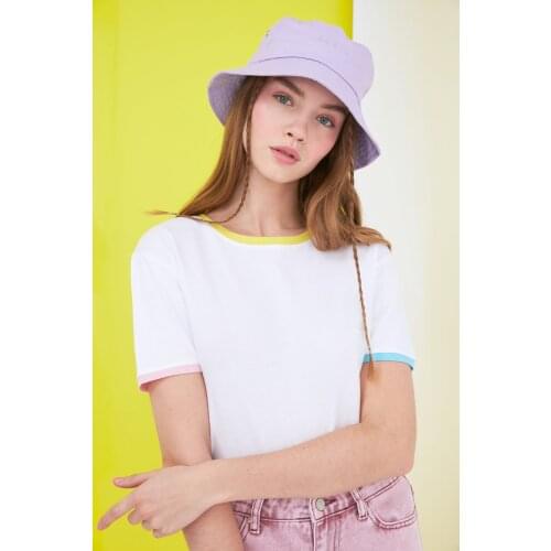 Trendyol Color Piping Basic Knitted T-Shirt TWOSS21TS0840