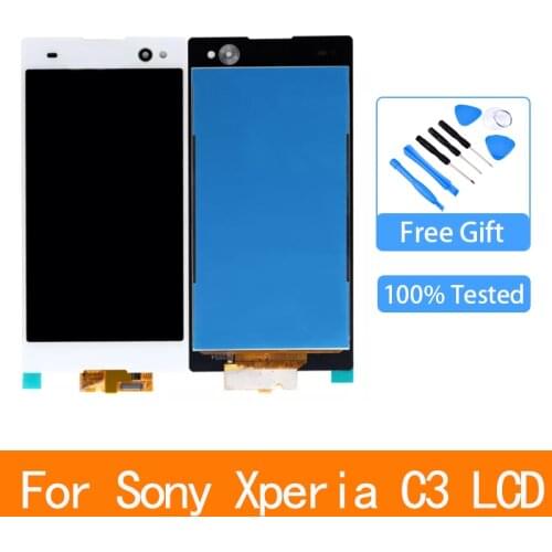 Original 5.5" For Sony Xperia C3 D2533 D2502 LCD Display Screen With Touch Sensor Digitizer Assembly For Sony C3 LCD With Frame
