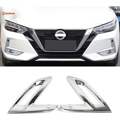 For Nissan Sentra Bluebird Sylphy 2020 2021 Carbon Fiber Front Foglight Fog Light Cover Trim Car Exterior Accessories
