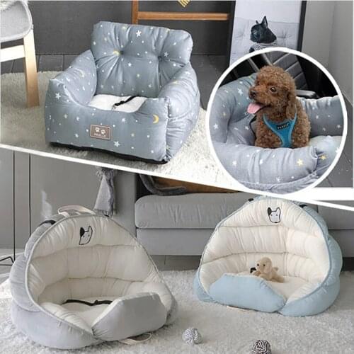Dog Car Seat Bed Portable Pet Carrier Kennel Super Soft Dog Cat Front Back Seat Cushion Pet Transport Nest Pet Supplies