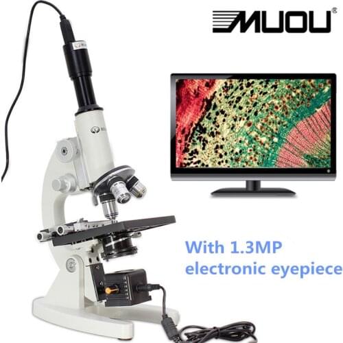 Top Quality Professional USB Biological Microscope,40X-1600X Magnification HD high-powered microscope MUOU Stereo microscope