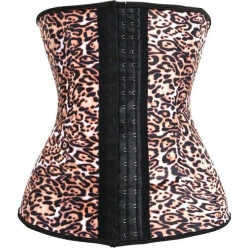 Sexy ladies slim belt underbust Shapers Steel Bones corset Sexy Waist Trainer Leopard print Waist Belt w7462