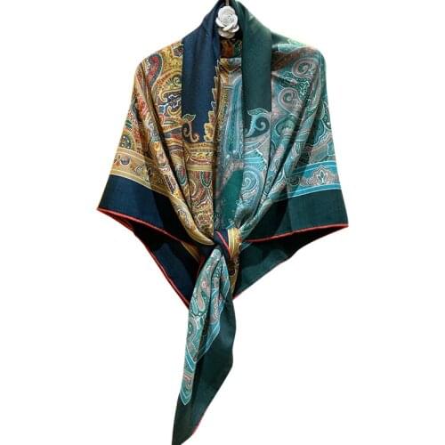 2021 Brand Winter Scarf for Women Fashion Double Side Silk Cashmere Scarves Pashmina Shawls and Wraps Warm Bandana Hijabs