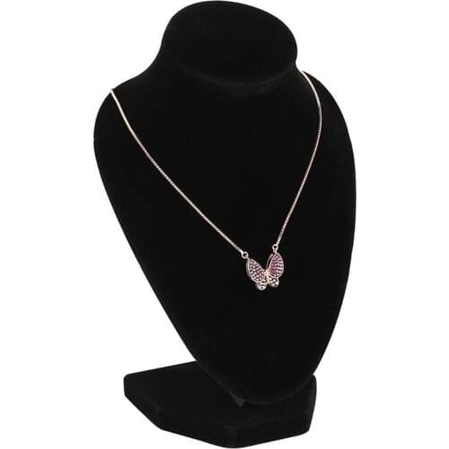 Necklace Display Stand Durable Black Mannequin Necklace Jewelry Pendant Display Stand Holder Show Decorate Jewelry Organizer