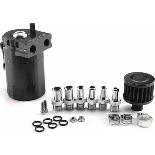 Universal Car Oil Tank Set Oil Storage Tank 300ml With Vented Aluminum Compact Double Cylinder Polished Baffle