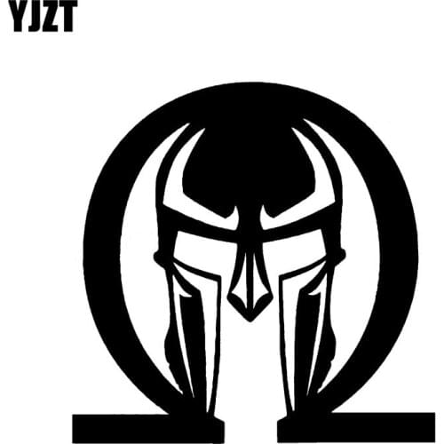 YJZT 12.7CM*12.7CM MOLON LABE Spartan Helmet Personaily Car Sticker Vinyl Decal Black/Silver C10-01031