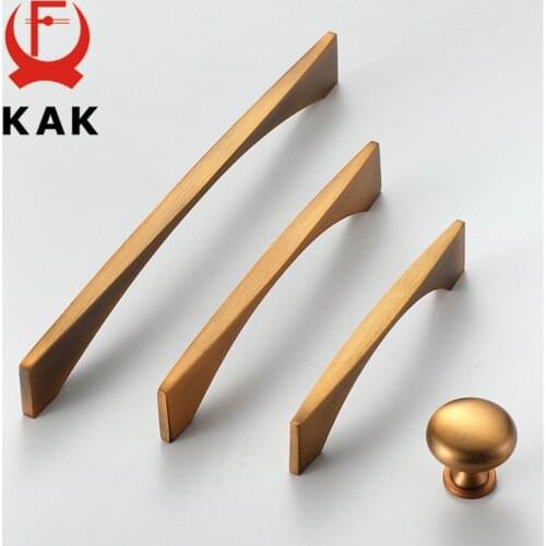 KAK Yellow Bronze Vintage Furniture Handle Kitchen Cabinet Handle European Style Bronze Drawer Knobs Door Pulls Cabinet Hardware