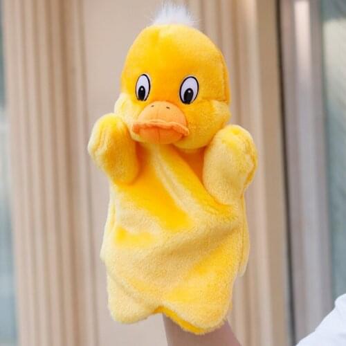 Yellow Duck Hand Puppet Toy Baby Children Story Learning Educational Plush Puppets Dolls Brinquedos Marionetes Fantoche