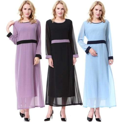 Womens Chiffon Long Dress Fashion Kaftan Abaya Dubai Arabic Islam Turkey Muslim Islamic Abaya Jilbab Cocktail Long Maxi Dress