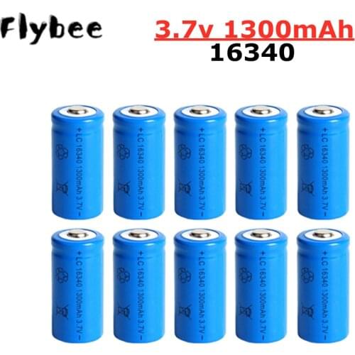 1-20Pcs 1300mAh Rechargeable 3.7V Li-ion 16340 Batteries CR123A Battery LED Flashlight Travel Wall Charger For 16340 CR123A