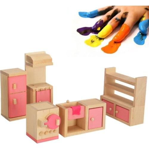K1KC 1 Set 1:12 Miniature Doll House Wooden Furniture Child Play Toys Gift For Dollhouse Life Scene Decor