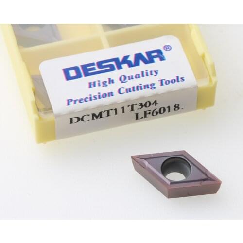 10PCS DESKAR DCMT11T304 DCMT11T308 MV LF6018 Turning Tools Carbide Inserts Lathe Tool For Processing Stainless Steel