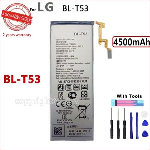 100% Genuine BL-T53 Battery For LG BL T53 4500mAh Phone Original Batteries With Gift Tools
