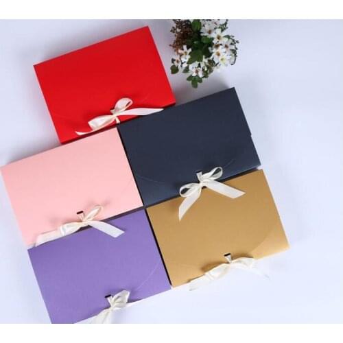 26x17.5x3.5cm Large Gift Box Cosmetic Bottle Scarf clothing Packaging Color Paper Box with ribbon Underwear packing box