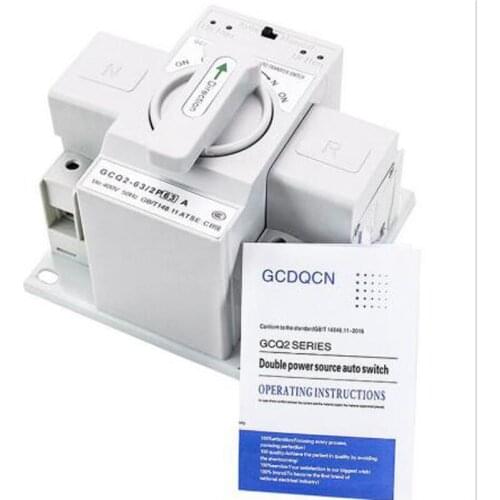 2P 63A 110V/220V MCB type Dual Power Automatic transfer switch ATS Rated voltage 220V /380V Rated frequency 50/60Hz