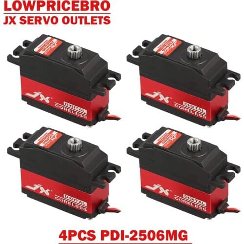 4pcs Pack JX PDI-2506MG 25g 6.6kg Metal Gear Digital Coreless Servo Motor For 1/10 1/8 RC Car Boat Helicopter Robot Arm