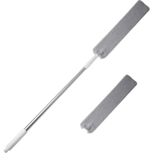4X7B Bedside Dust Brush Flexible Long Handle Mop Household Bed Bottom Clean Fur Hair Sweeping Dusty Microfibre Duster