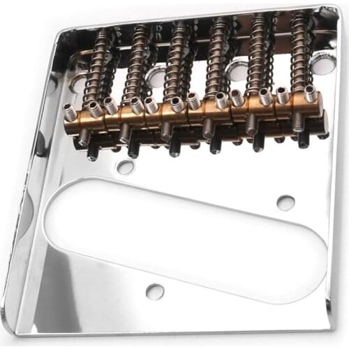 6 String Fixed Guitar Bridge Metal Hardtail Bridges Compatible with TL Electric Guitars for Stringed Instrument Replacement