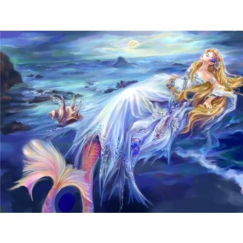 DIY Diamond Painting Anime Mermaid Mosaic Rhinestone Square Round 5D Diamond Cross Stitch Embroidery Photo Gift Home Decoration
