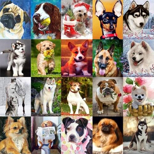 Diamond Painting Dog Full Square Drill 5D DIY Diamond Embroidery Animals Mosaic Sale Rhinestone Art Home Decor