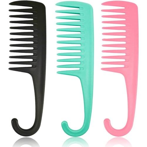 Large Wide Tooth Combs Of Hook Handle Detangling Reduce Hair Loss Comb Pro Hairdress Salon Dyeing Styling Brush Tools Hot Sale