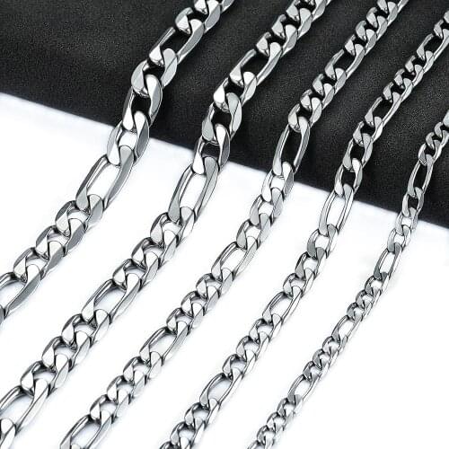 Fashion Stainless Steel Figaro Chain High Quality Link Necklace Chain Titanium Steel Men Women Jewelry Wholesale
