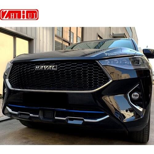 For Haval F7 F7X 2019 2020 2021 Car Styling Front Engine Trim Grill Mesh Lip Shape Decorative Strip Exterior PVC Accessories