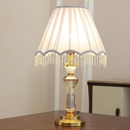 European Crystal Table Lamp Living Room Home Decoration Bedroom Bedside Lamp LED Study Hotel Luxury Table Lamp Kitchen Lighting