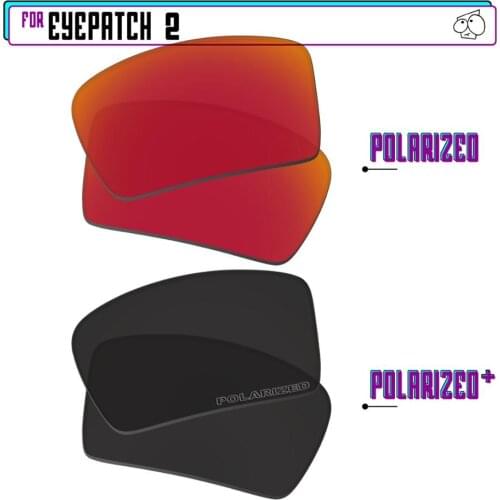 EZReplace Polarized Replacement Lenses for - Oakley Eyepatch 2 Sunglasses - BlackPPlus-RedPPlus