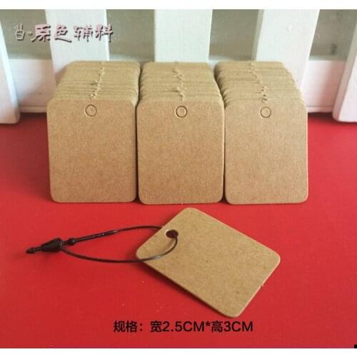 Hot sell Black Kraft paper tags Size: 30X25mm 500PCS 350gsm paper clothing tag , Price Label Tags