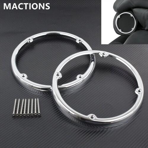 Chrome Tour PakSpeaker Trim For Harley Touring Electra Glide Ultra Limited Tri Glide 2014 2015 2016 FLHTCU FLHTK