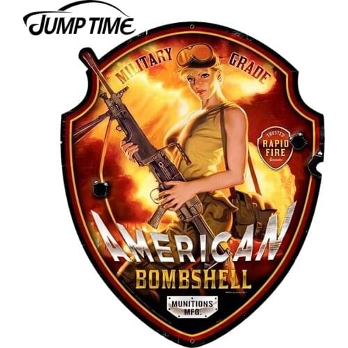JumpTime 13cm x 10.5cm Car Stickers Sexy Pinup Beauty American Bombshell Sign Auto Motor Decorative Funny Car Decal