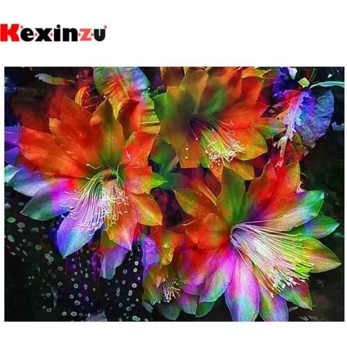 Kexinzu Full Square/Round 5D Diy Diamond Painting Cross Stitch "Flower" Diamond 3D Embroidery Mosaic Home Decor Gift K107