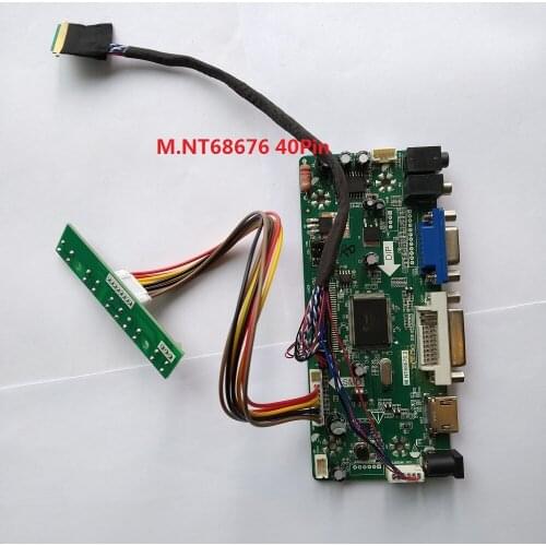 Kit for LTN156AT19 Panel Screen 15.6" Monitor M.N68676 LED DIY Controller board VGA DVI HDMI LCD LVDS 40pin 1366X768