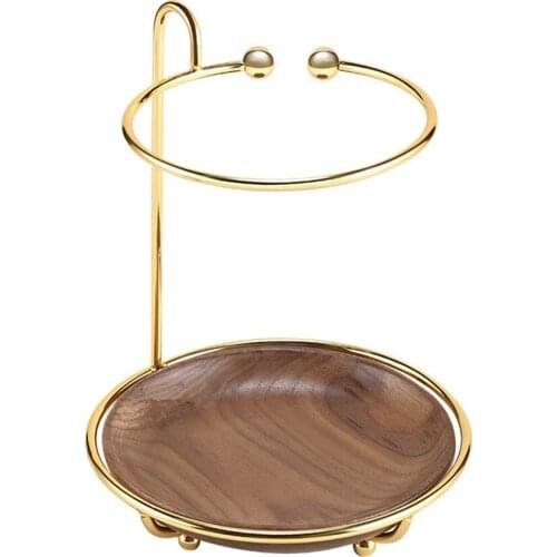 Makeup Cosmetic Jewelry Display Stand with Wooden Tray for Necklaces