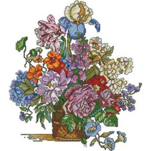Beautiful flower basket patterns Counted Cross Stitch 11CT 14CT 18CT DIY Chinese Cross Stitch Kits Embroidery Needlework Sets
