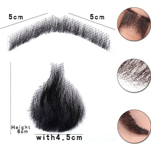Nep Lace Beard Fake Beard For Men Mustache Hand Made Remy Human Hair Barba Falsa Cosplay Swiss Lace Invisible Beards SalonChat