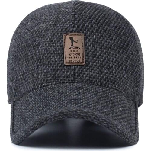 NEW Warm Winter spring Thickened Baseball Cap With Ears MenS Cotton Hat Snapback Hats Ear Flaps For Men Hat