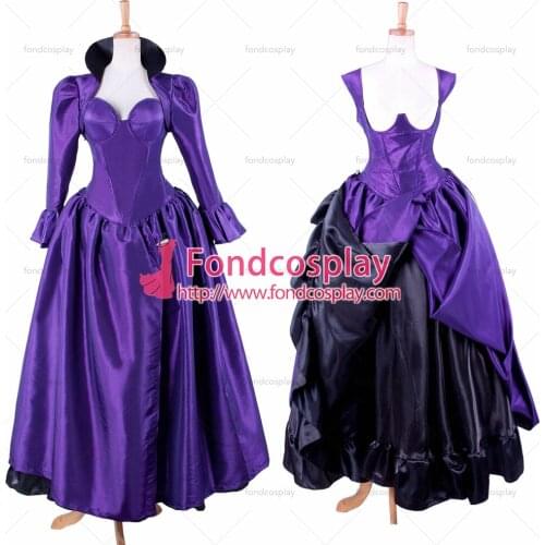 Fondcosplay O dress the Story of O with bra purple taffeta outfit cosplay costume Tailor-made[G1573]