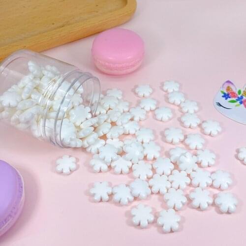Edible Christmas White Snowflake Cake Baking Fondant Christmas Decoration Pearl Sugar Candy Edible Sugar Beads Baking Decoration