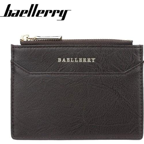 Baellerry Short Men Card Holder Functional Driver License Bag with Soft Leather Zipper Bank Card Clip for Male tarjetero hombre