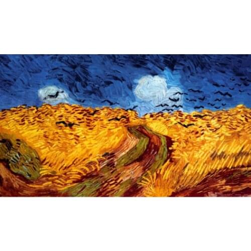 Wheatfield with Crows by Vincent Van Gogh Reproduction oil painting Canvas art Handmade High quality