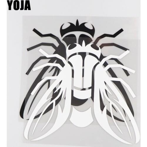 YOJA 16.9×15.3CM Fierce Fly Cartoon Animals Vinyl Pattren Car Stickers Decal Black/Silve0r 19C-0152
