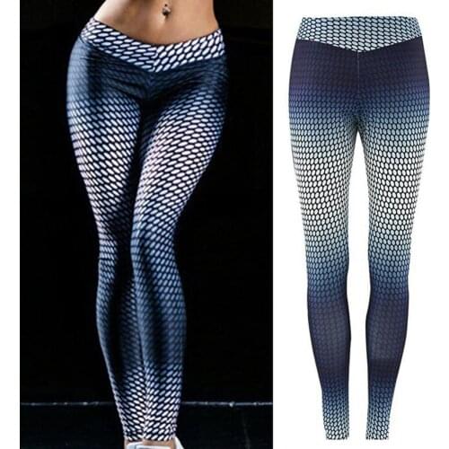 Women Yoga Pants Gradient Color 3D Printing High Waist Hip Lifting Fitness Leggings Yoga Pants Activewear Running Trousers