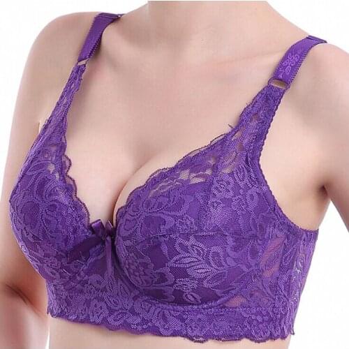 Women Deep V Push Up Bra befree Sexy Floral Lace Brassiere bras Underwire cotton Bra Lingerie Plus Size 34-46 B C D cup bh C306